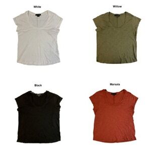 Social Standard Amber Scoop Tee White Size LARGE